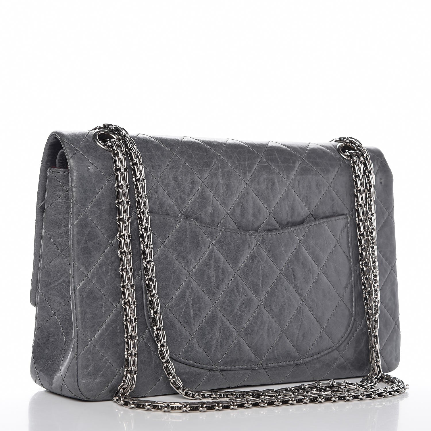 Chanel Aged Calfskin Quilted 50th Anniversary 2.55 Reissue Flap 226 Grey 3 of 13