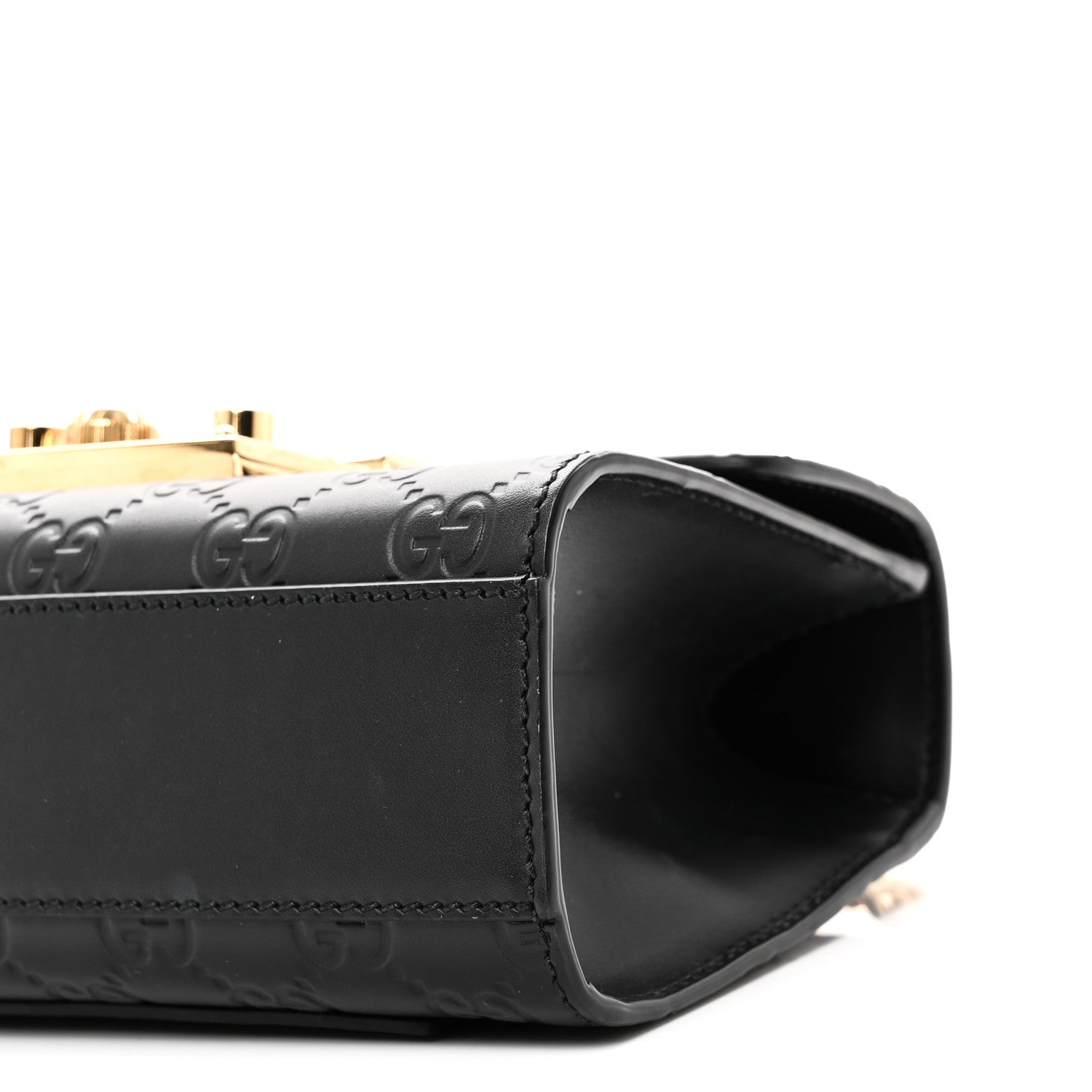 Gucci Guccissima Small Padlock Shoulder Bag Black 1866225