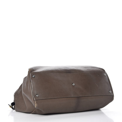 Fendi Goatskin Zucca Large Peekaboo Iconic Satchel Taupe Tobacco Moro 4 of 15