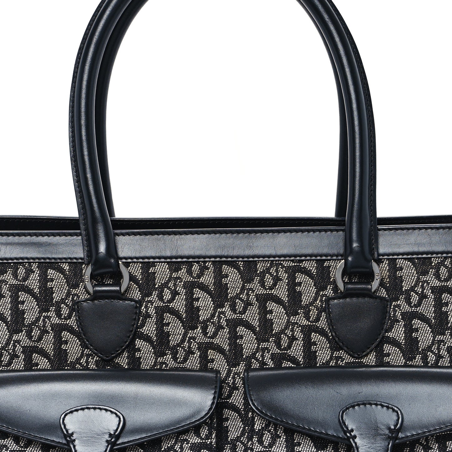 Monogram Calfskin Pocket Tote Black
