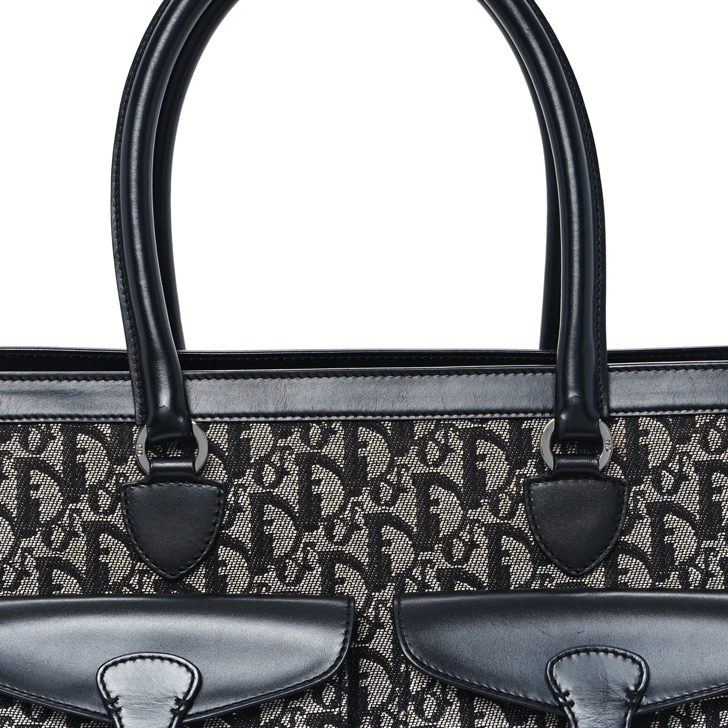 Christian Dior Monogram Calfskin Pocket Tote Black 8 of 12