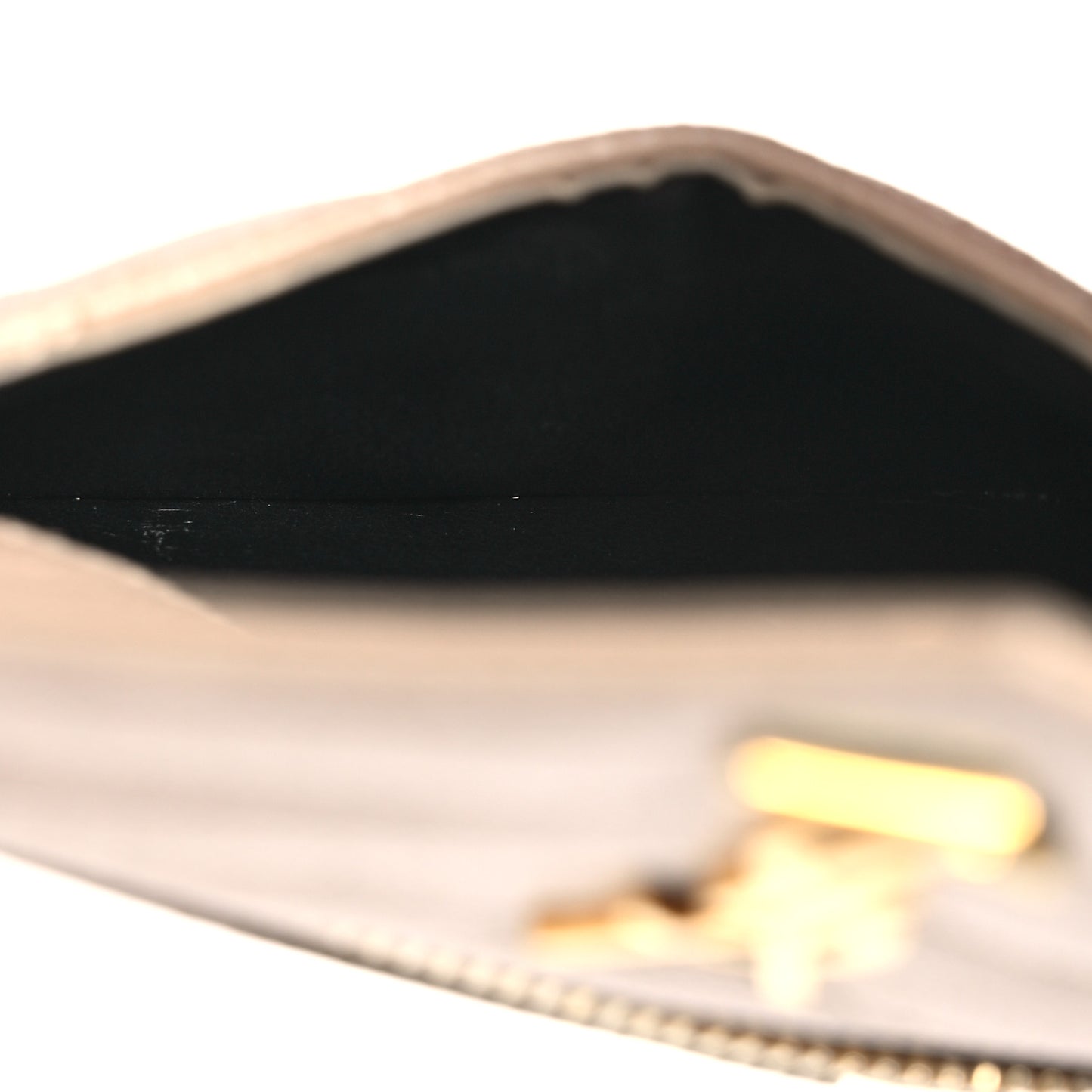Grain De Poudre Matelasse Chevron Monogram Compact Wallet Dark Beige