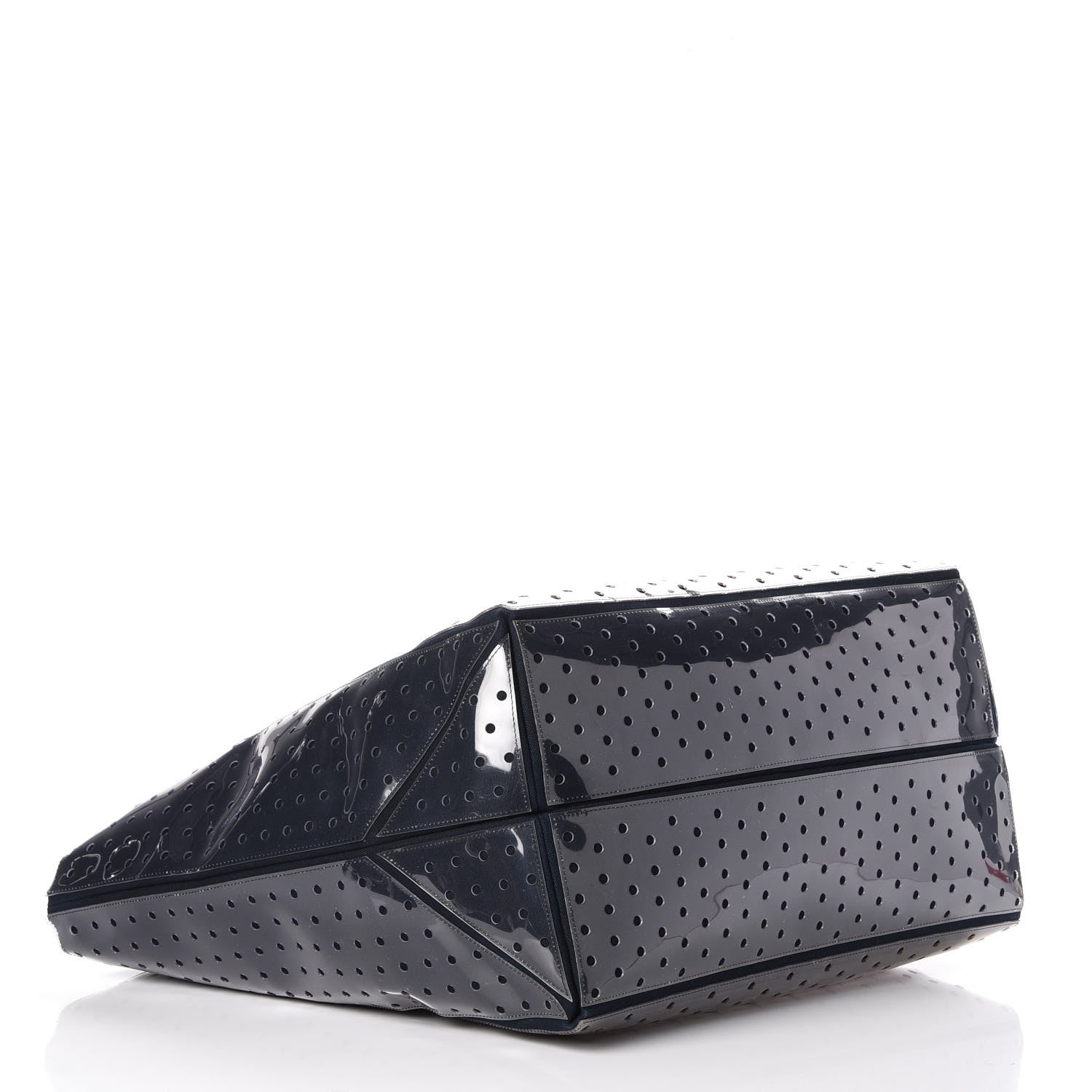 Chanel Canvas Vinyl Perforated CC Tote White Black Dark Navy 4 of 8