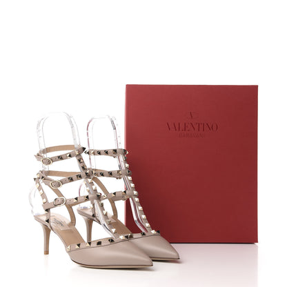 Valentino Garavani Calfskin Nappa Rockstud Ankle Strap 65mm Pumps 38 Poudre 10 of 10