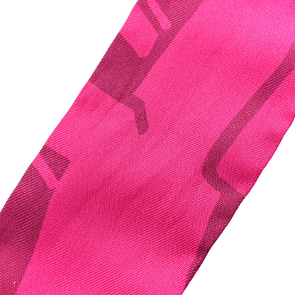 Hermes Silk Graff Graffiti Twilly Fuchsia Orange Vert 5 of 5