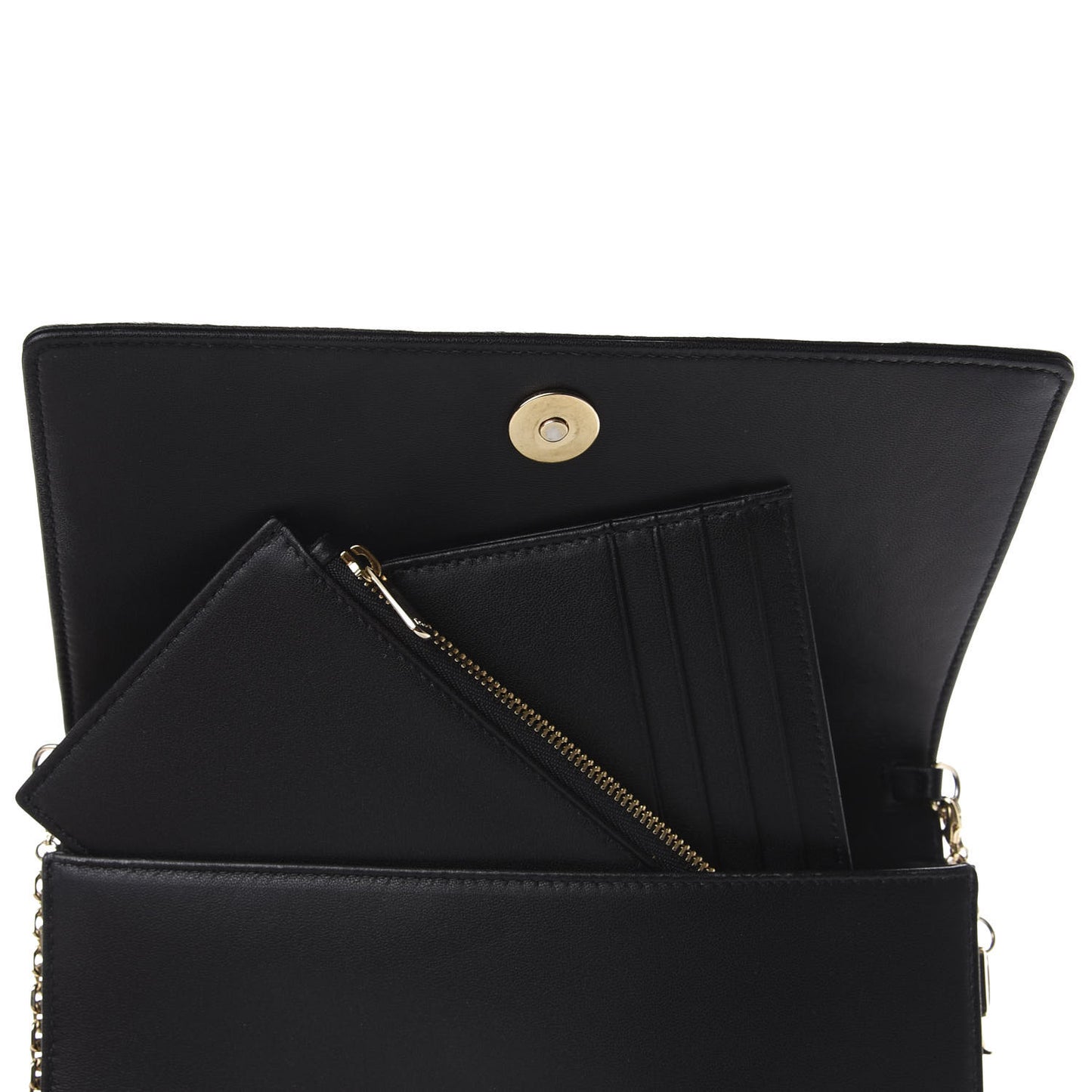 Lambskin Cannage Lady Dior Chain Wallet Black