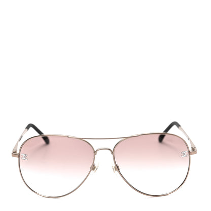 Chanel Metal Aviator CC Sunglasses 4189-T-Q Pink 2 of 6
