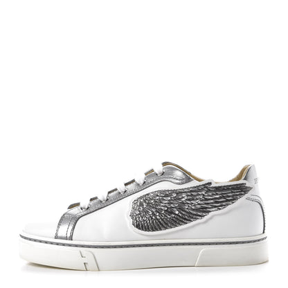 Hermes Calfskin Epsom Womens Velvet Sneakers 37.5 White Silver 1 of 11
