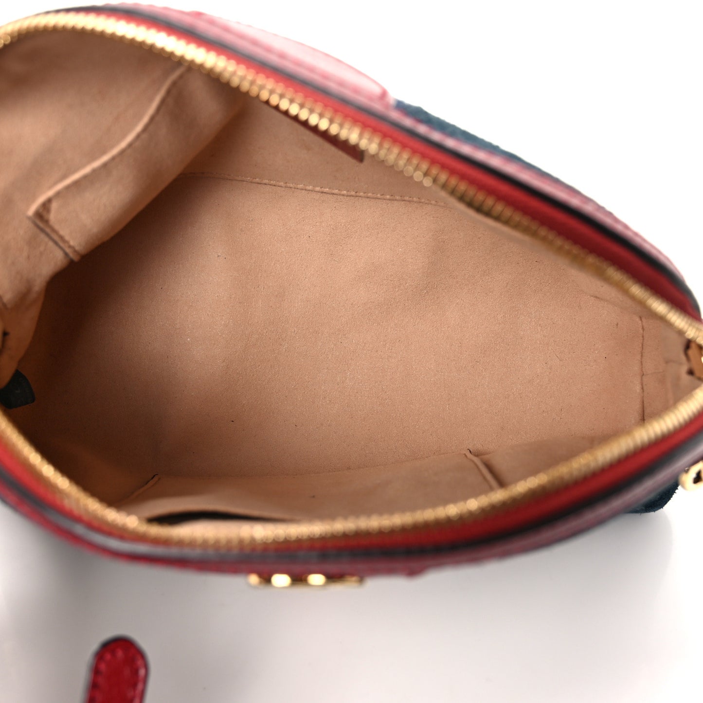 Suede Calfskin Web Small Ophidia Dome Shoulder Bag New Blue Romantic Cherry