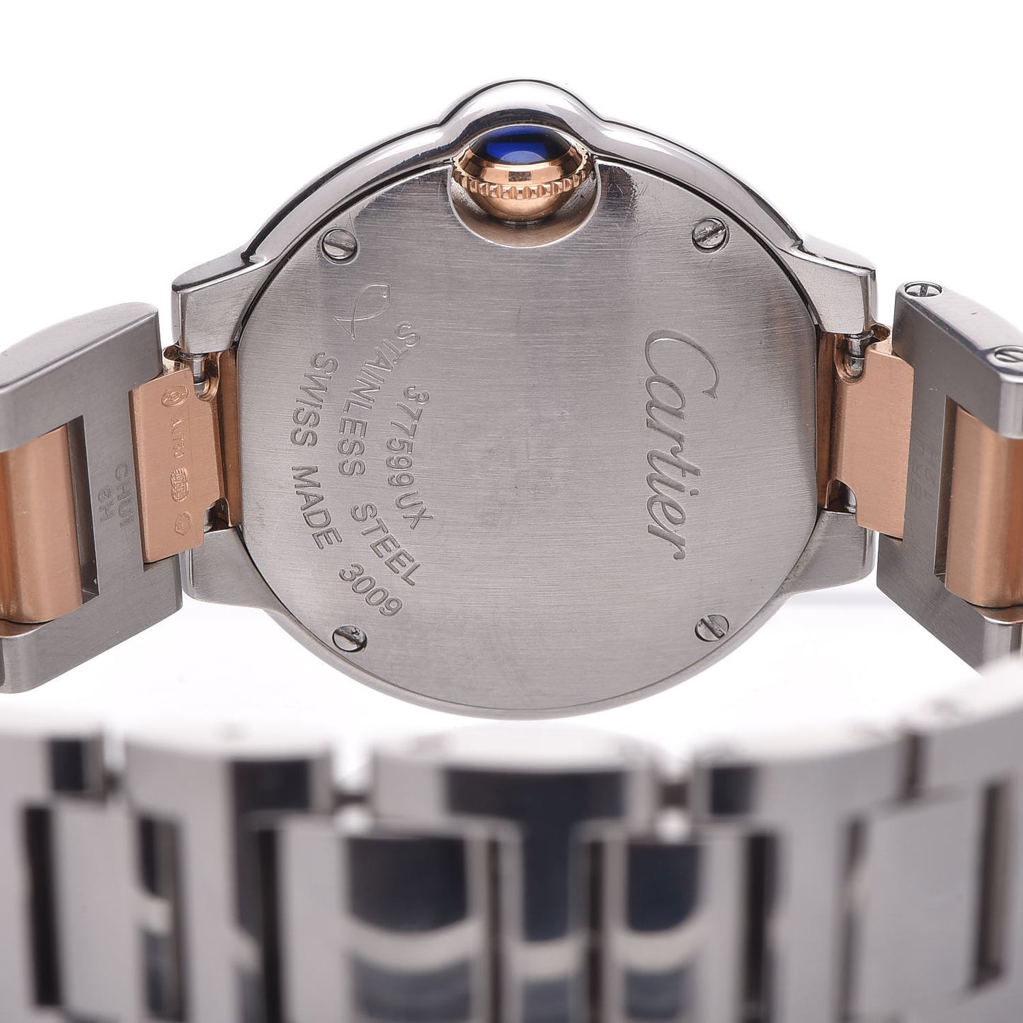 Stainless Steel 18K Pink Gold Diamond 28mm Ballon Bleu De Quartz Watch