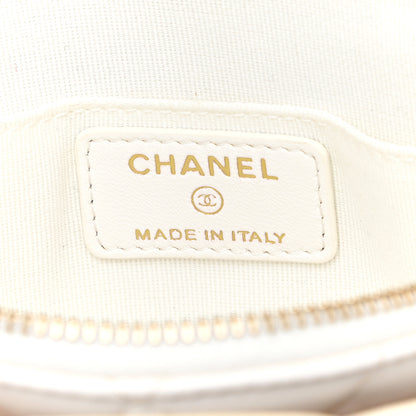 Chanel Lambskin Mini Camellia Bouquet Clutch With Chain White 6 of 11