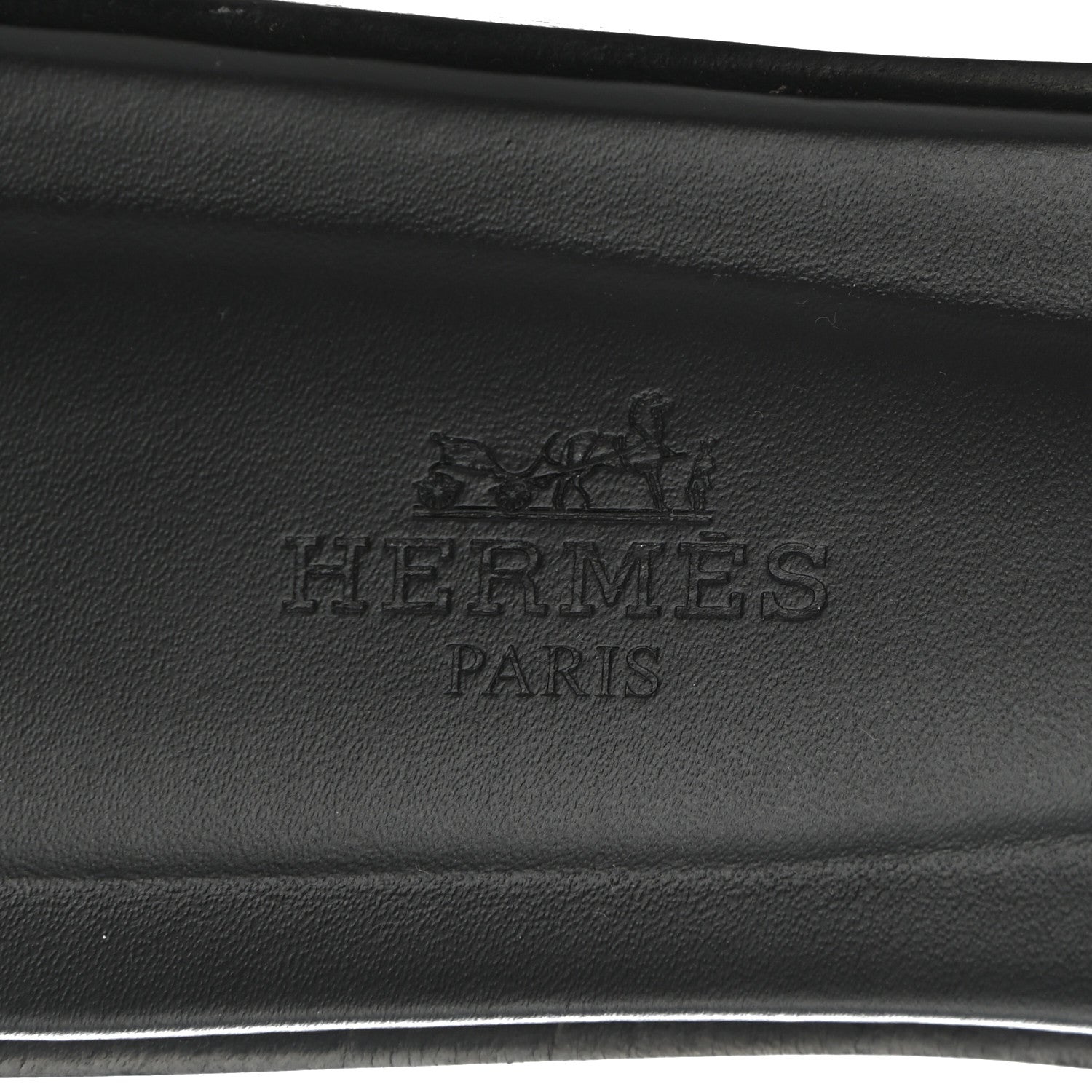 Hermes Box Calfskin Oran Sandals 37 Black 7 of 9