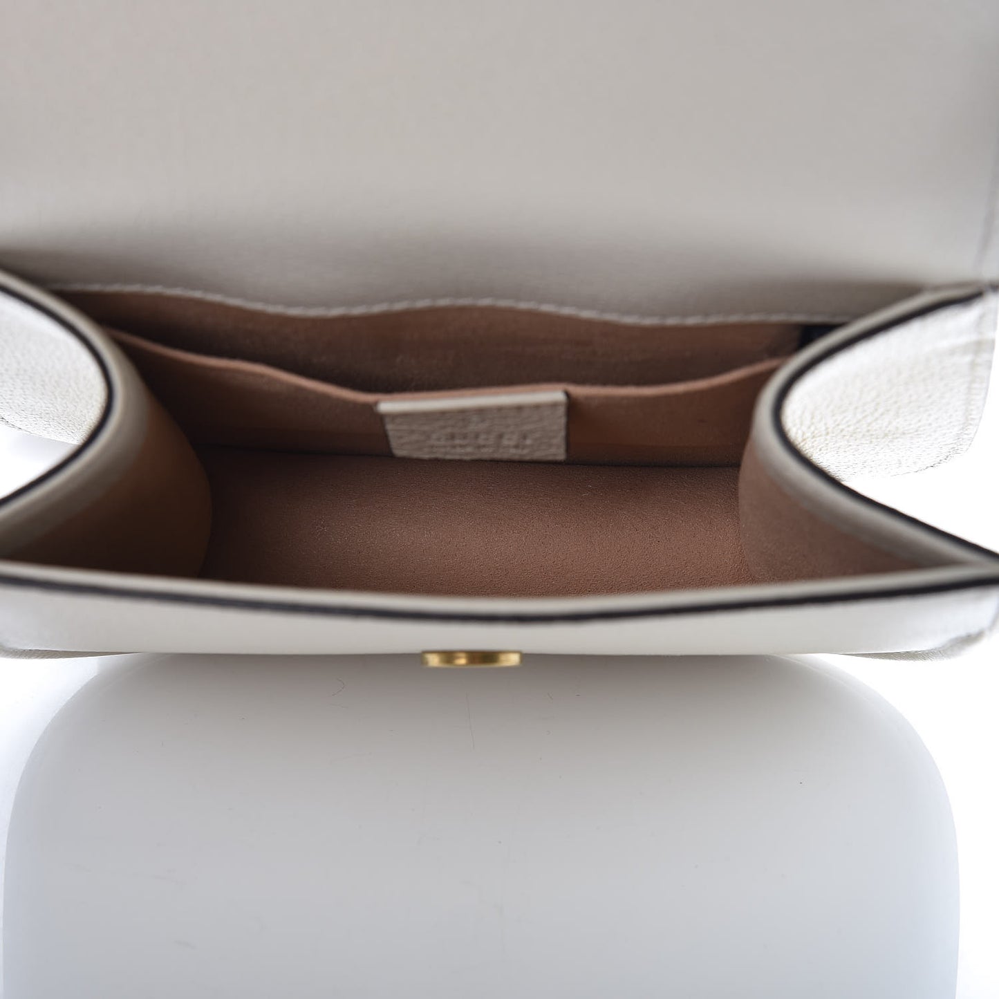 Calfskin Web Stripe Butterfly Small Totem Shoulder Bag White