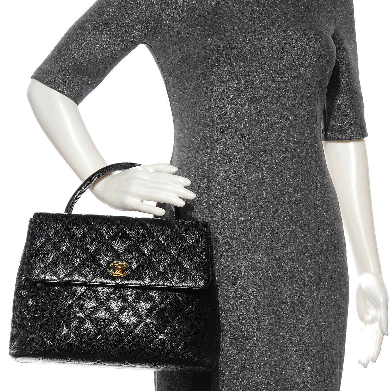 Chanel Caviar Kelly Jumbo Flap Bag Black 2 of 7