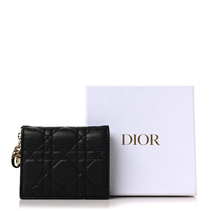 Christian Dior Lambskin Cannage Mini Lady Dior Wallet Black 9 of 9