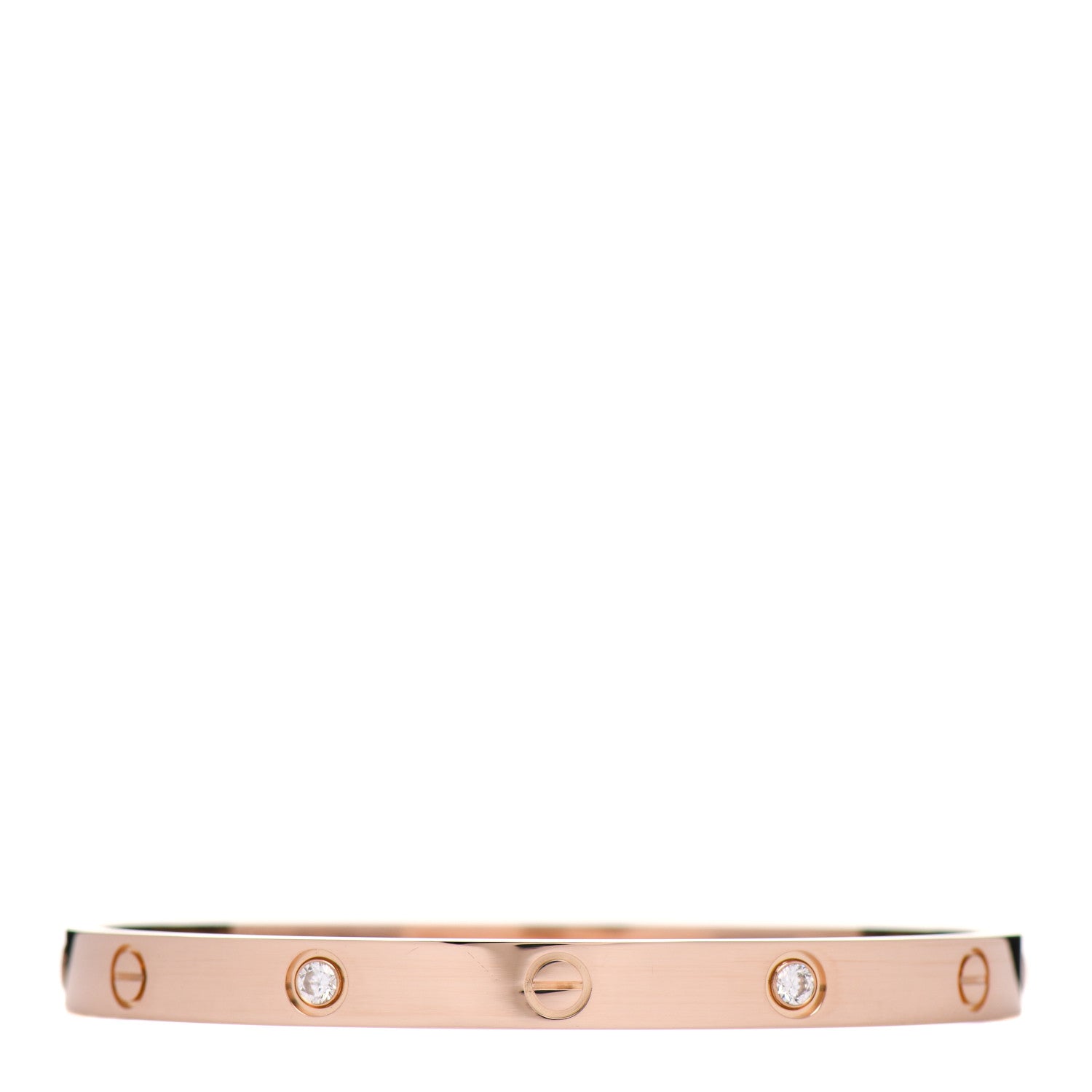 Cartier 18K Pink Gold 4 Diamond LOVE Bracelet 19 1 of 6