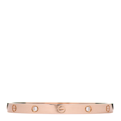 Cartier 18K Pink Gold 4 Diamond LOVE Bracelet 19 1 of 6
