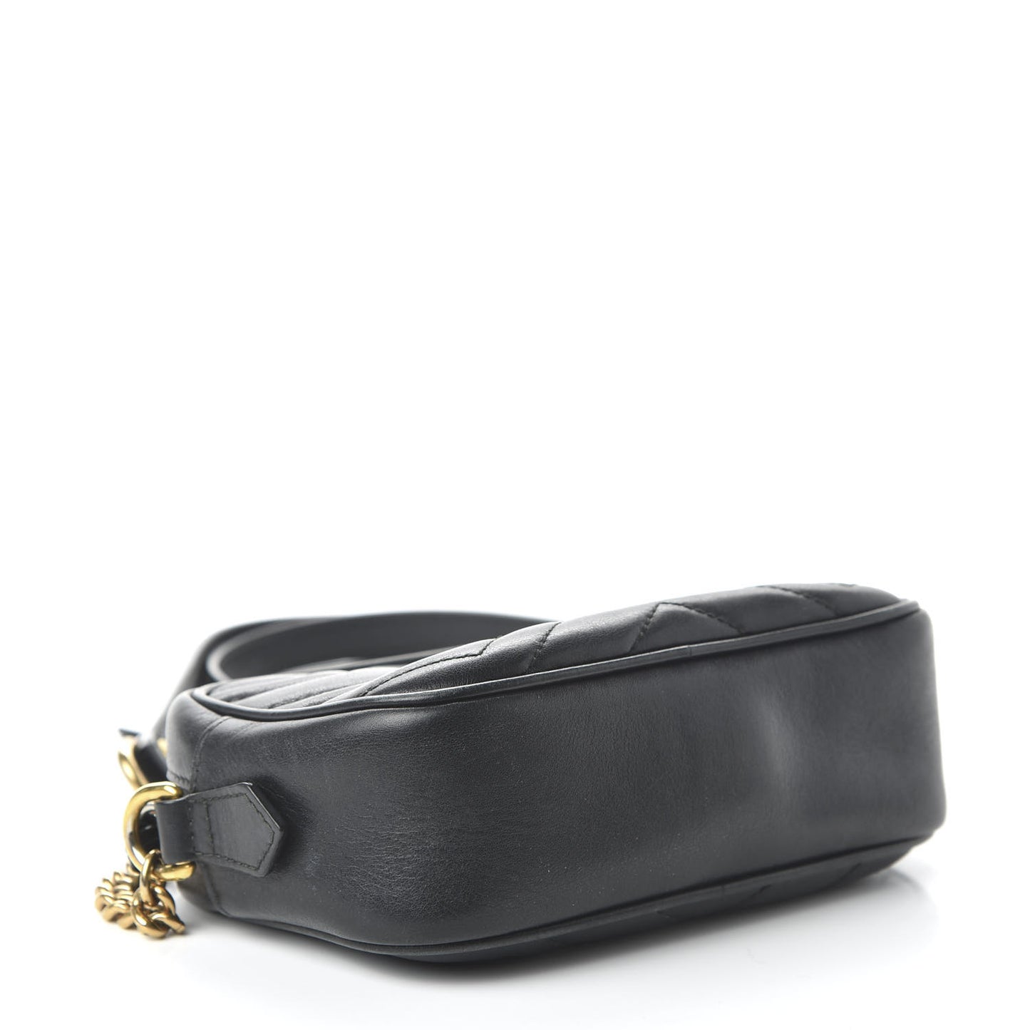 Calfskin Matelasse Mini GG Marmont Chain Shoulder Bag Black