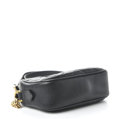 Gucci Calfskin Matelasse Mini GG Marmont Chain Shoulder Bag Black 4 of 10