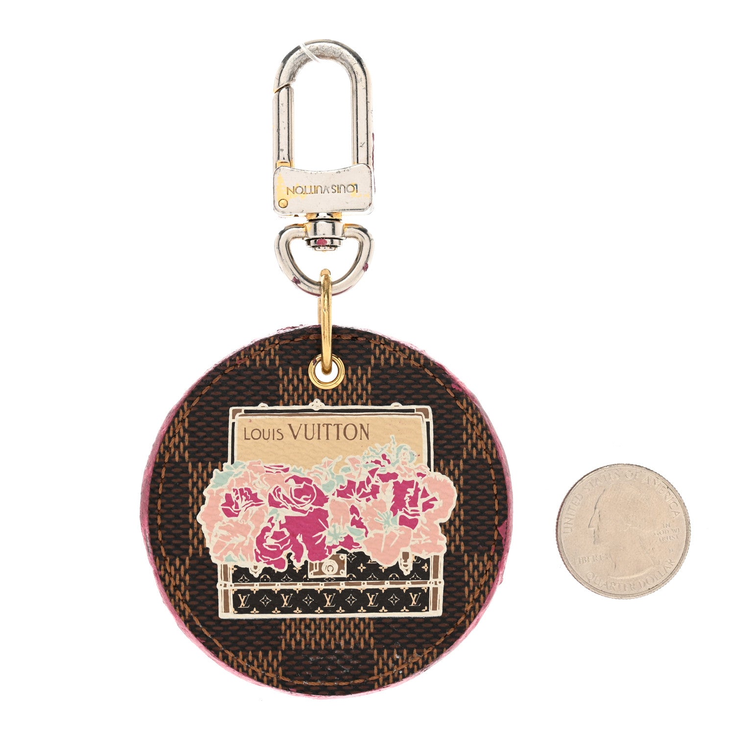 Louis Vuitton Damier Ebene Illustre Posies Bag Charm 2 of 8