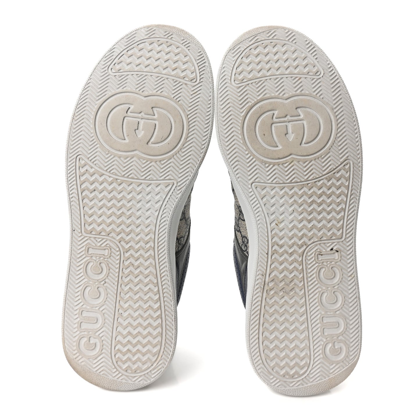 GG Supreme Calfskin Monogram Mens Interlocking G 55mm Sneakers 9 Beige Blue Black