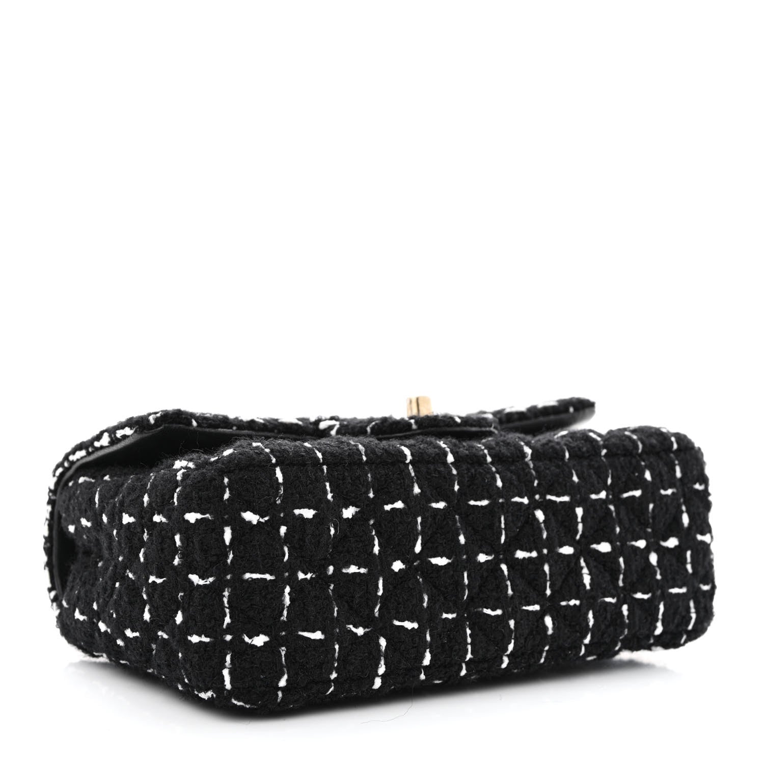 Chanel Tweed Quilted Mini Rectangular Flap Black White 4 of 11
