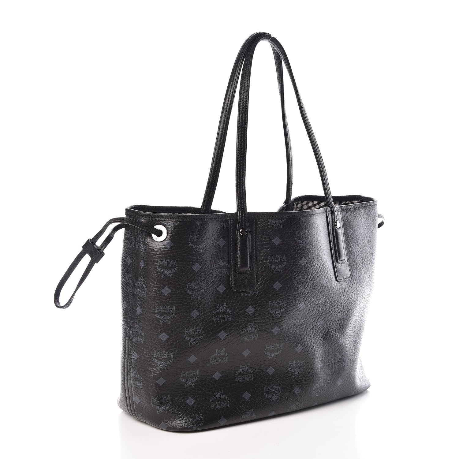 MCM Visetos Medium Liz Reversible Shopper Tote Black 4 of 13