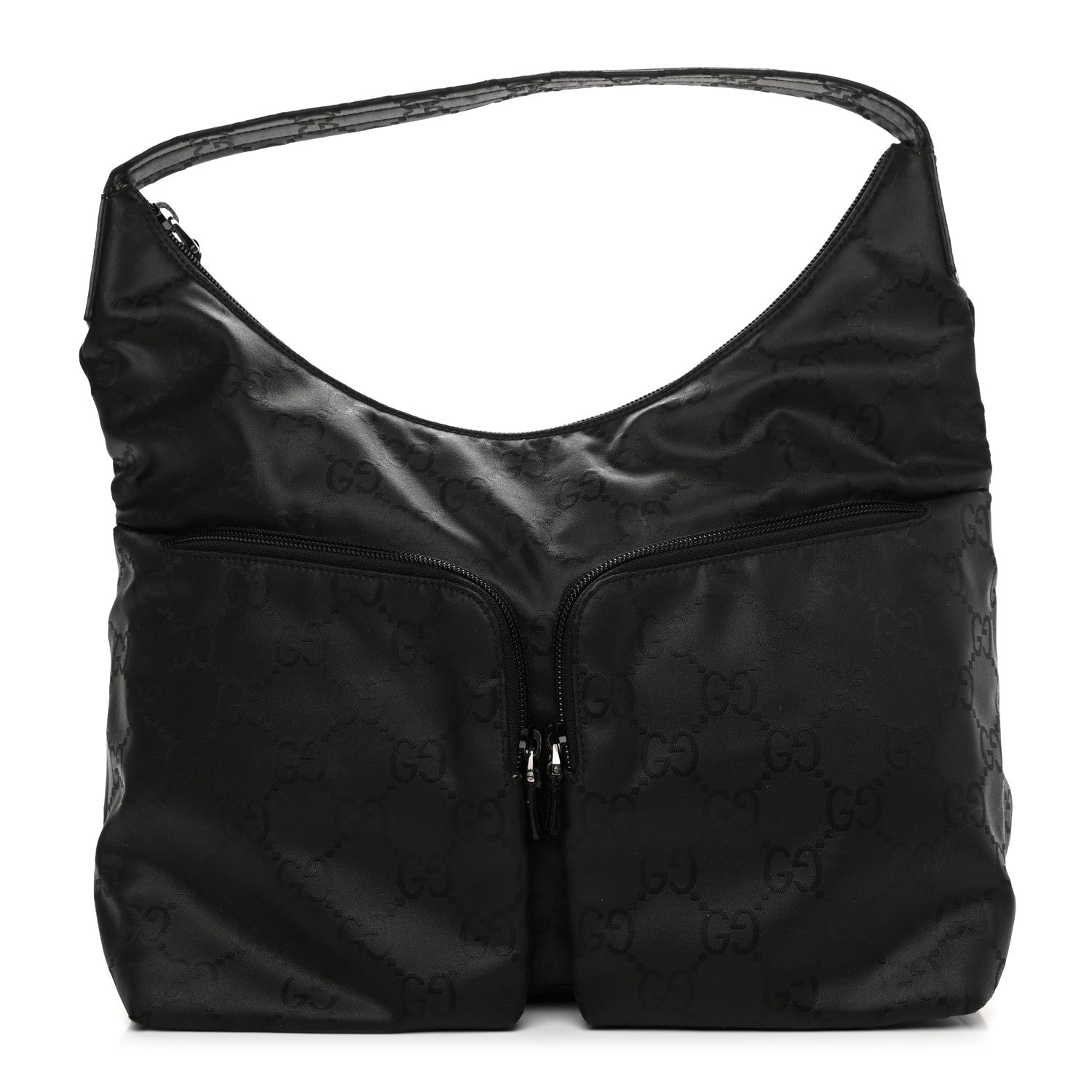 Gucci Nylon Monogram Hobo Black 1 of 9