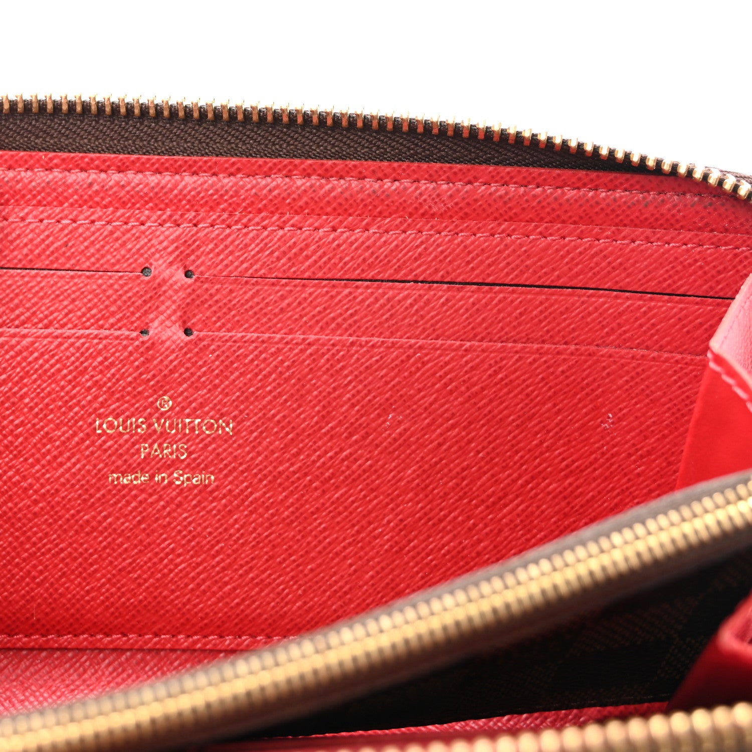 Louis Vuitton Damier Ebene Clemence Wallet Cherry 6 of 7
