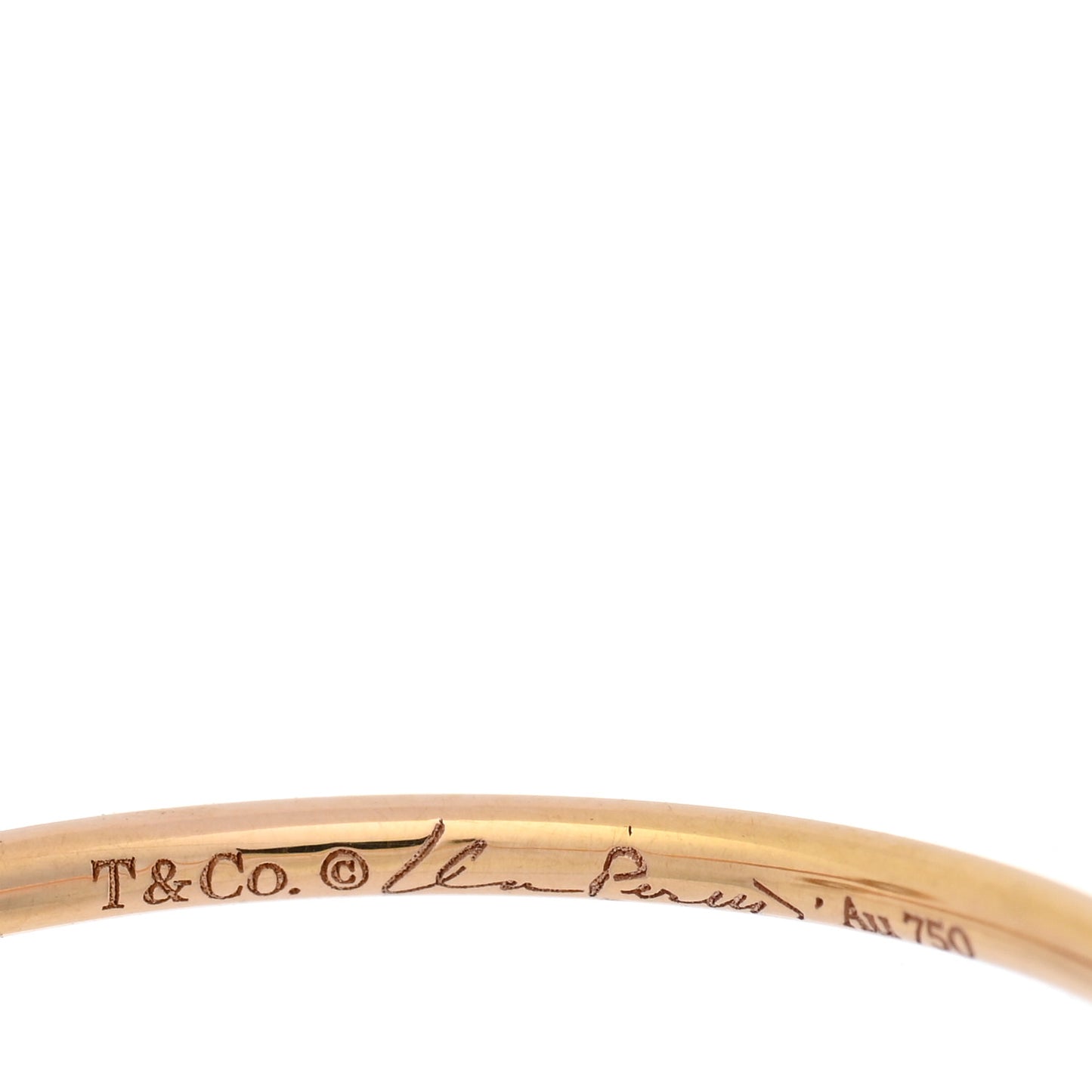 18K Rose Gold Diamond Elsa Peretti Hoop Ring 57 8