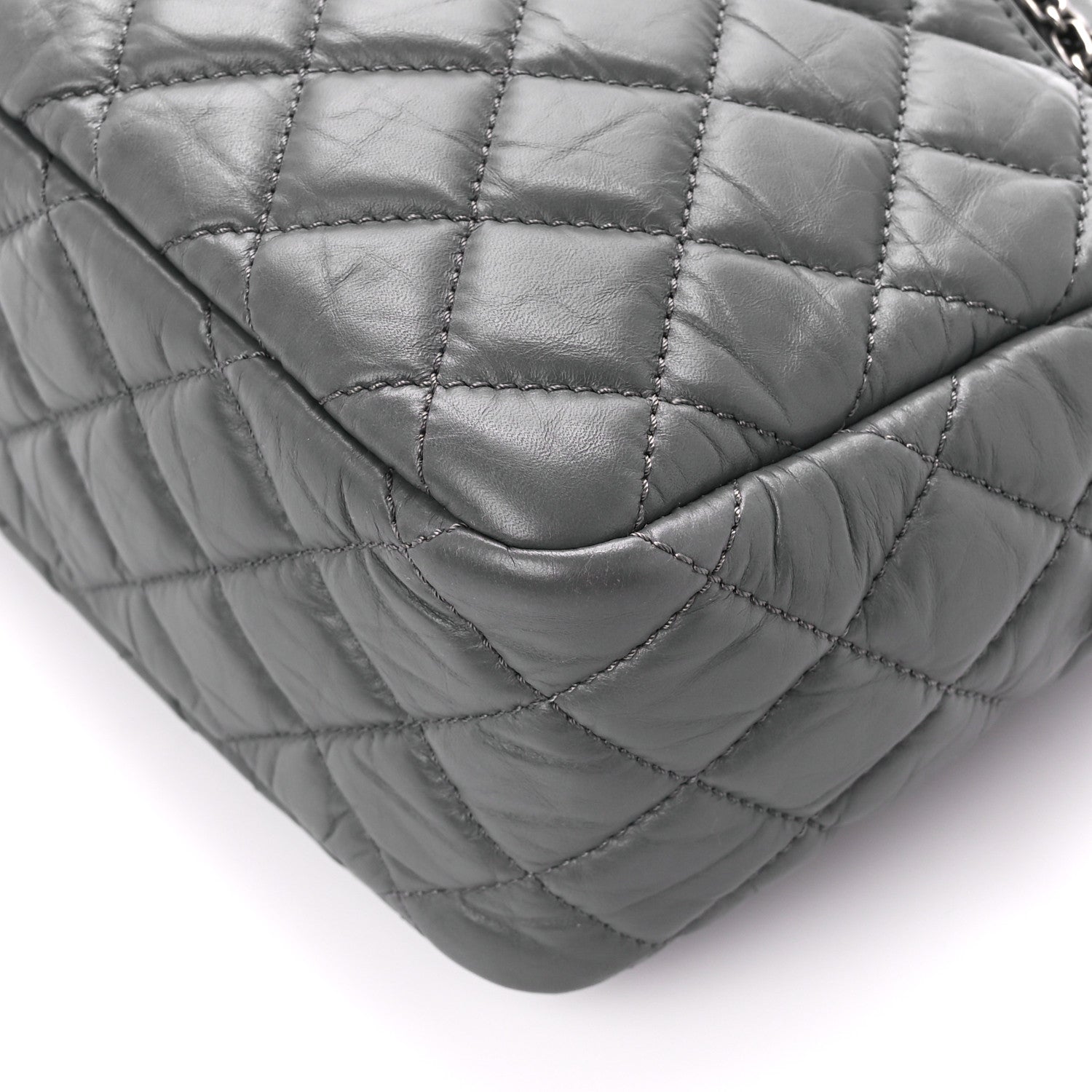 Chanel Aged Calfskin Quilted Medium Reissue Camera Case Grey 11 of 13