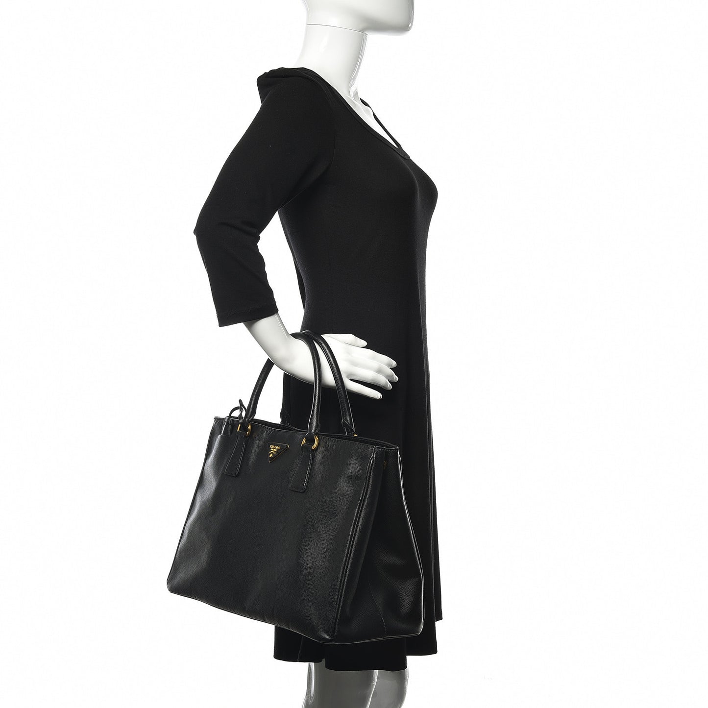 Saffiano Lux Large Tote Black