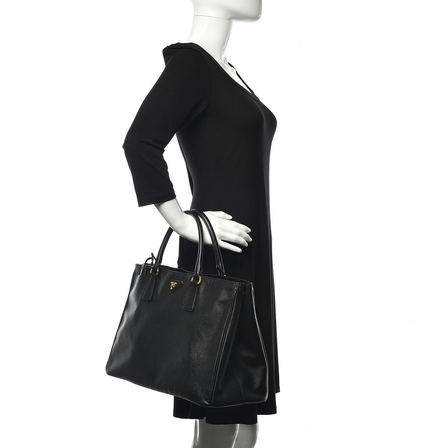 Prada Saffiano Lux Large Tote Black 2 of 10