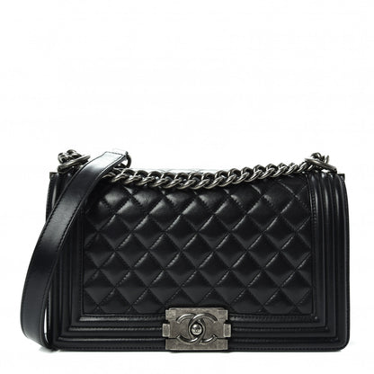 Chanel Lambskin Quilted Medium Boy Flap Black 1 of 11