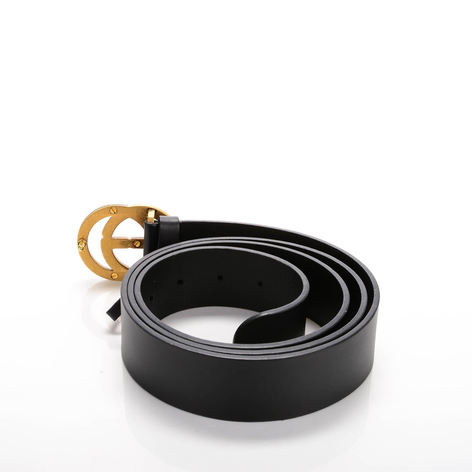 Gucci Calfskin Bi Color Interlocking G Belt 120 48 Black 3 of 5