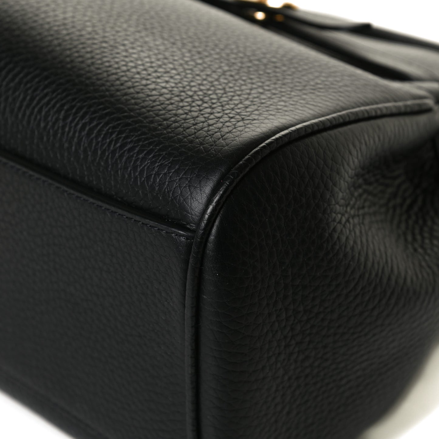 Heavy Grain Small Belted Bayswater Tote Black
