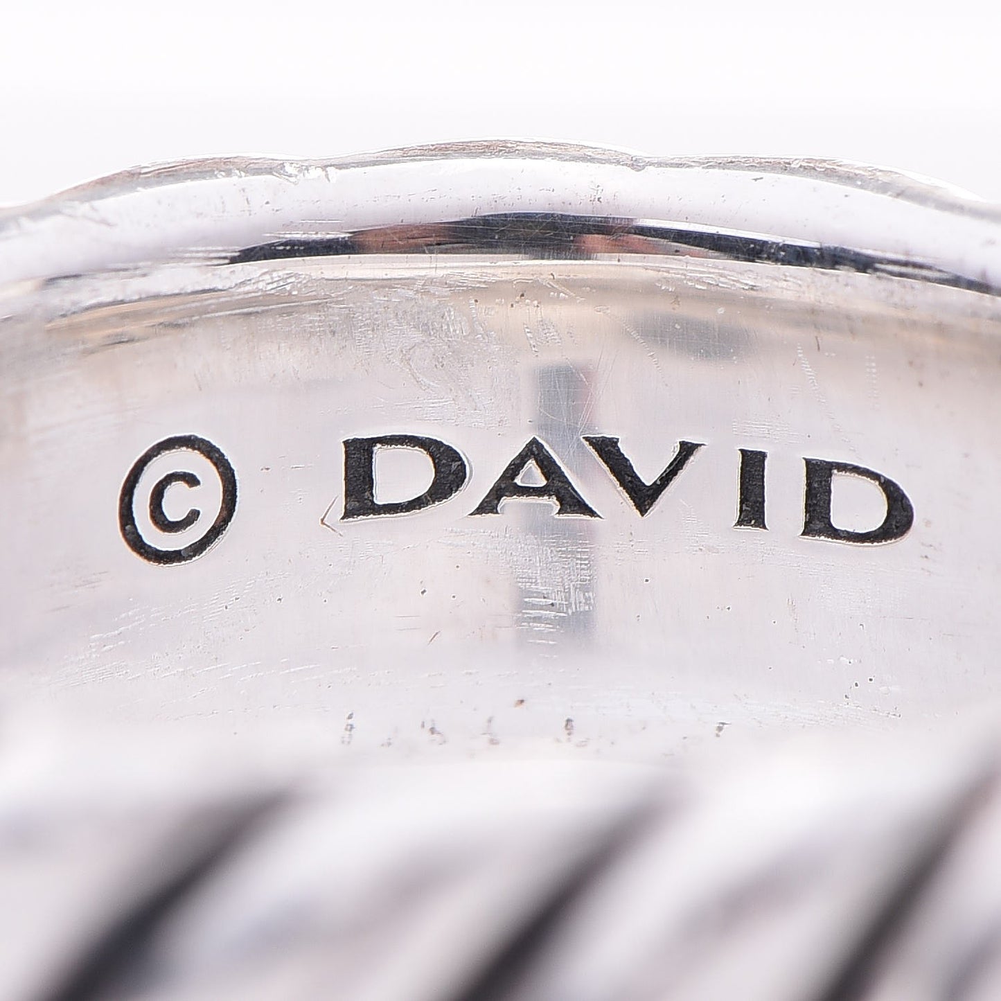 Sterling Silver Cable Narrow Band Ring 62 10