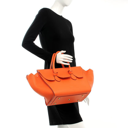 Celine Crisped Calfskin Small Tie Knot Tote Bright Orange 2 of 16
