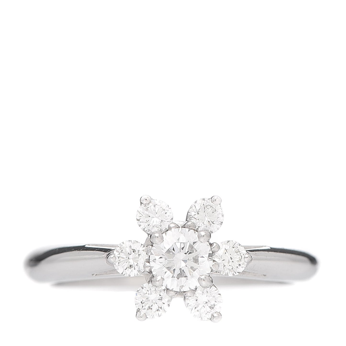 Platinum Diamond Flower Ring 48 4.5