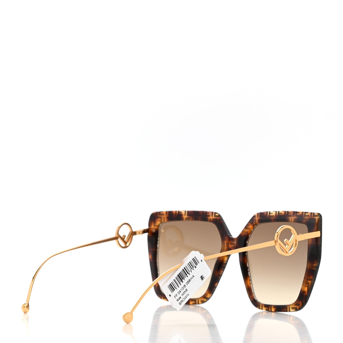 Acetate Metal F is Fendi FF Butterfly Sunglasses FF 0410/S Havana