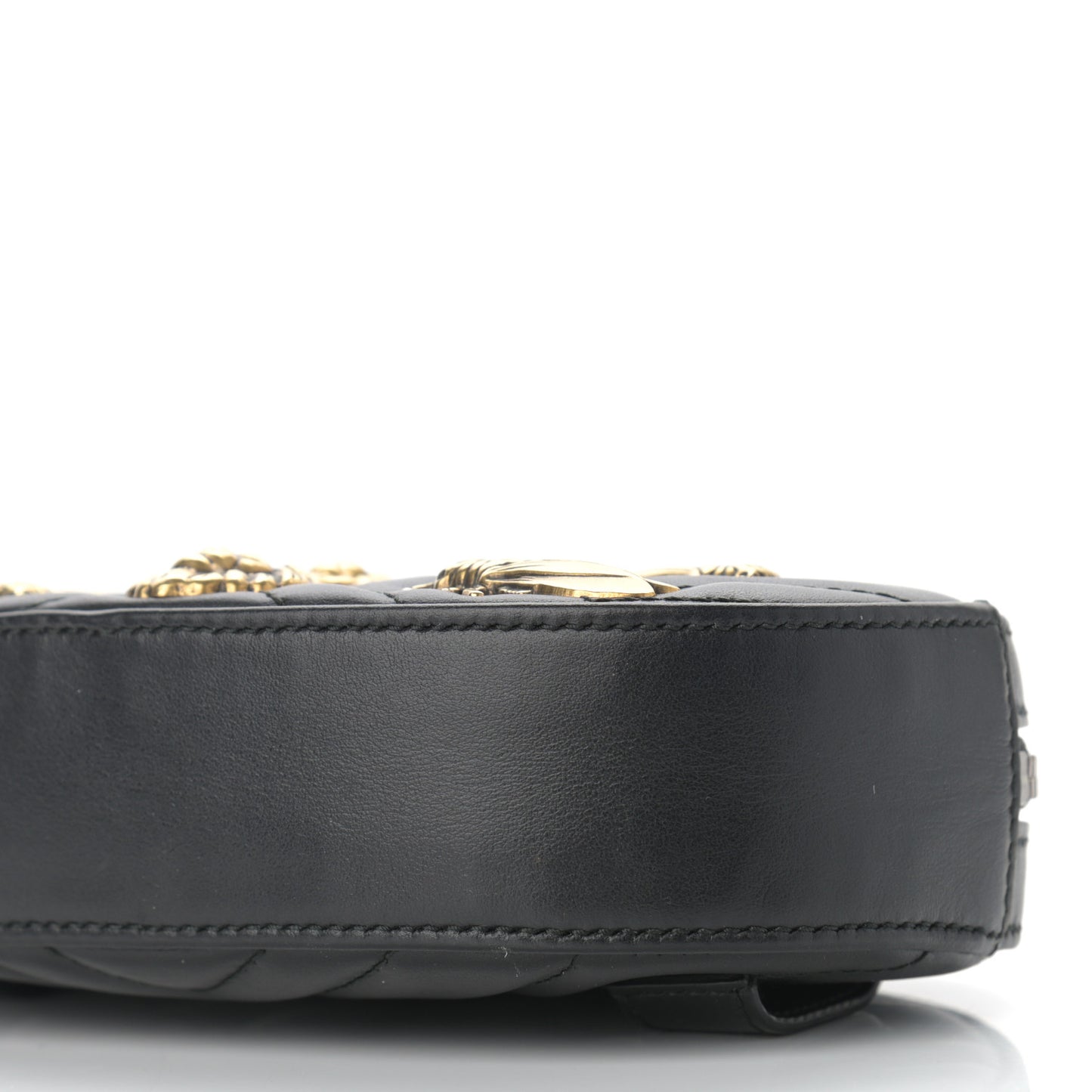 Calfskin Matelasse Animal Studs GG Marmont Belt Bag 65 26 Black