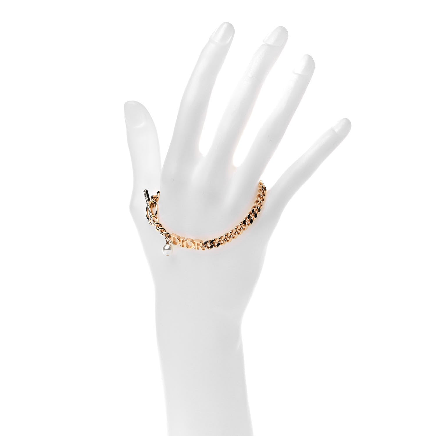 Christian Dior Metal Logo Chain Bracelet Gold 2 of 5
