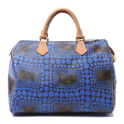 Louis Vuitton Monogram Kusama Town Speedy 30 Blue 1 of 11