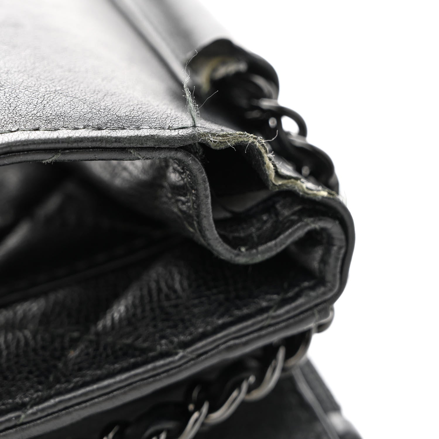 Chanel Crumpled Calfskin Quilted Wallet On Chain WOC So Black 15 of 17