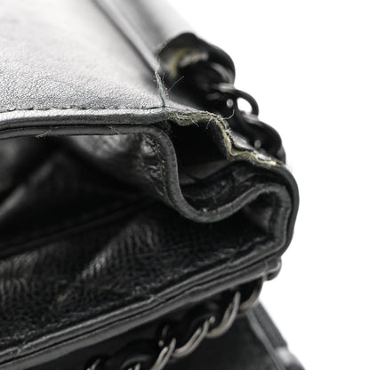 Chanel Crumpled Calfskin Quilted Wallet On Chain WOC So Black 15 of 17