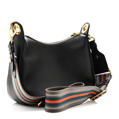 Prada Vitello Phenix Small Zippered Messenger Hobo Black 3 of 9