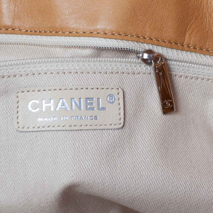 Chanel Leather Diagonal Ligne Large Tote Dark Beige 9 of 11