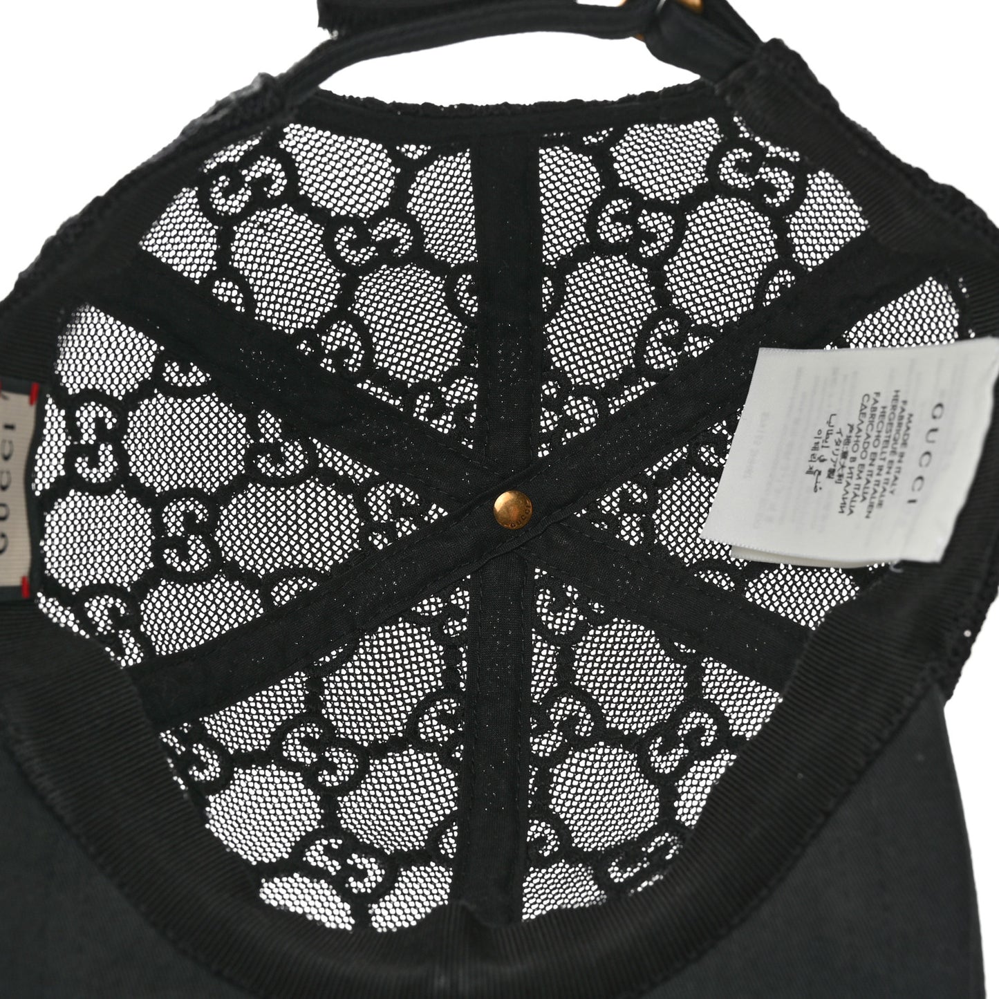 Mesh GG Monogram Embroidered Shivali Baseball Hat S 56 Black