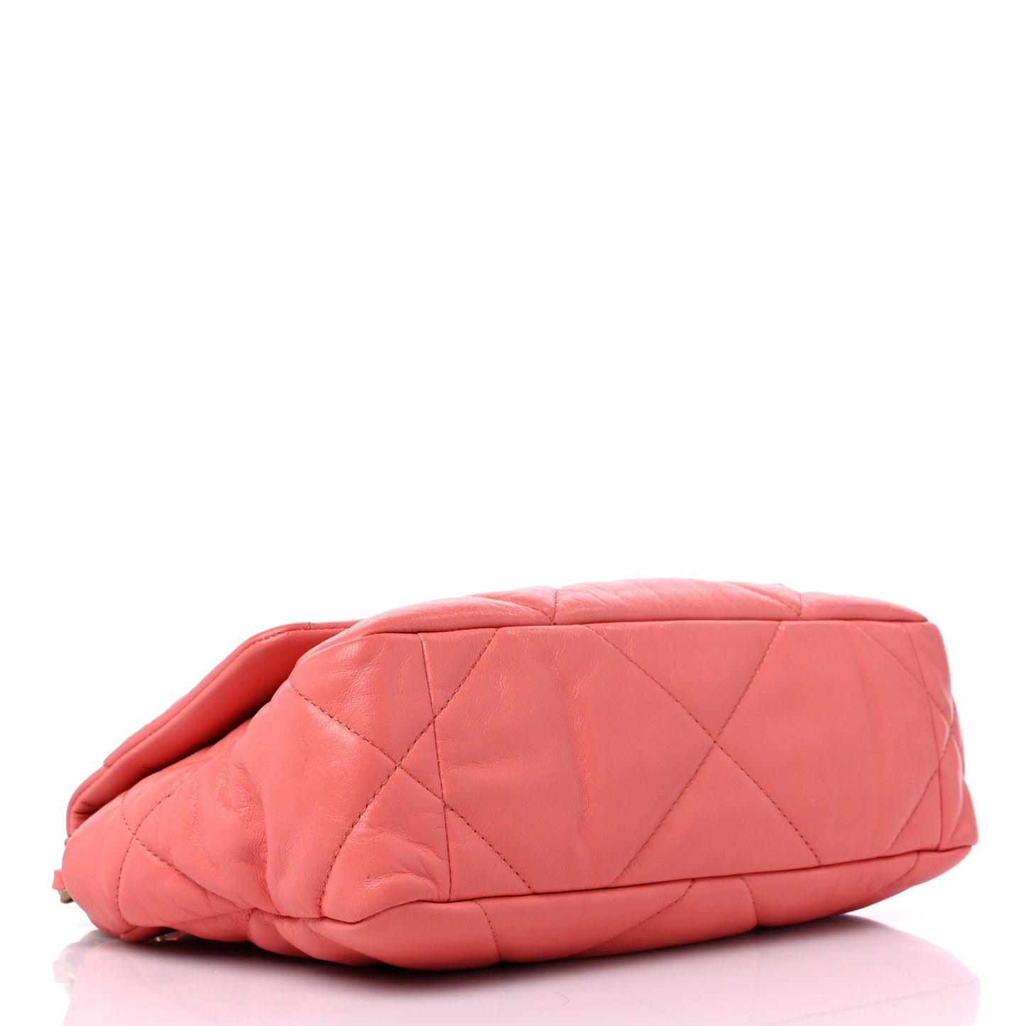 Goatskin Quilted Medium Chanel 19 Flap Coral
