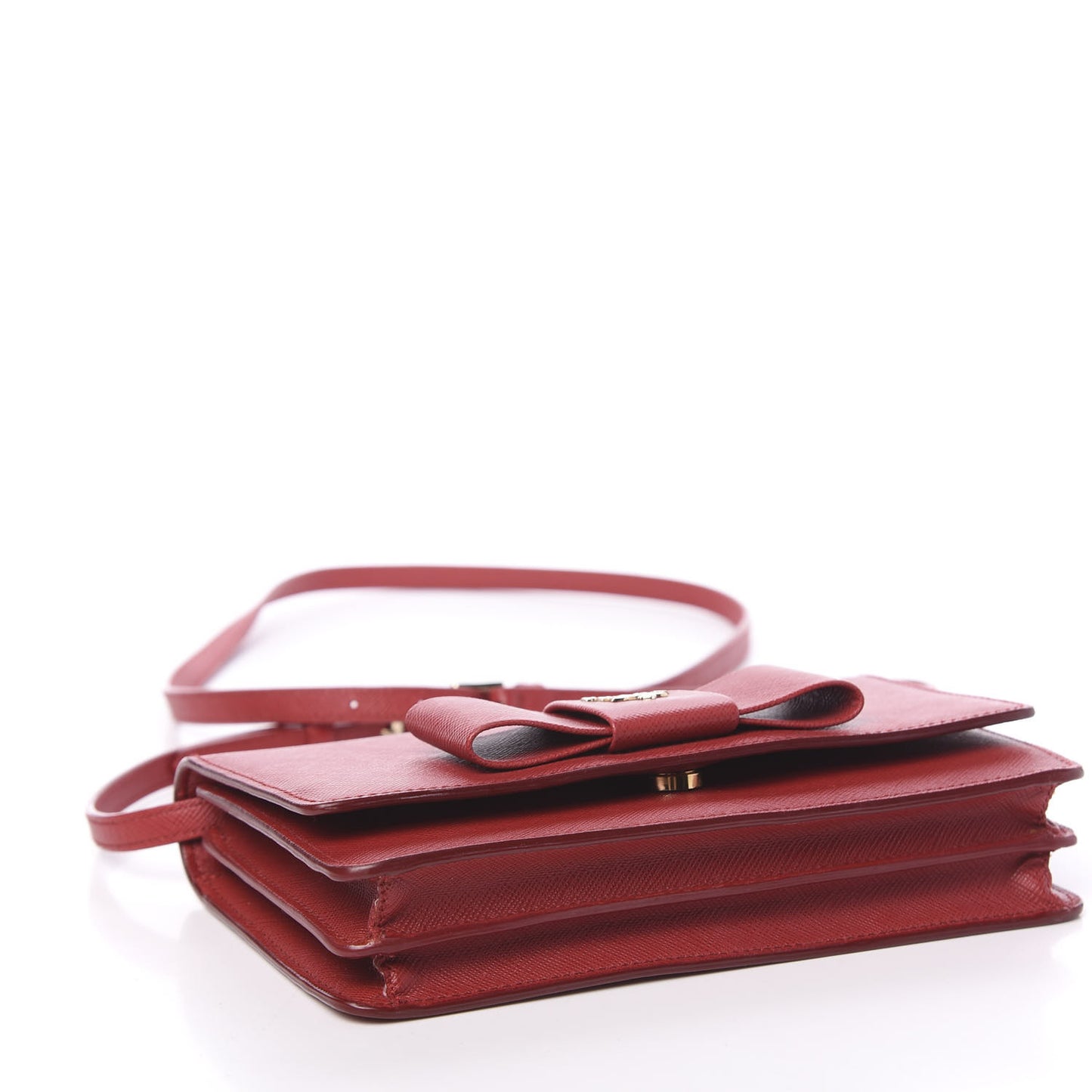 Saffiano Fiocco Bow Flap Wallet Fuoco